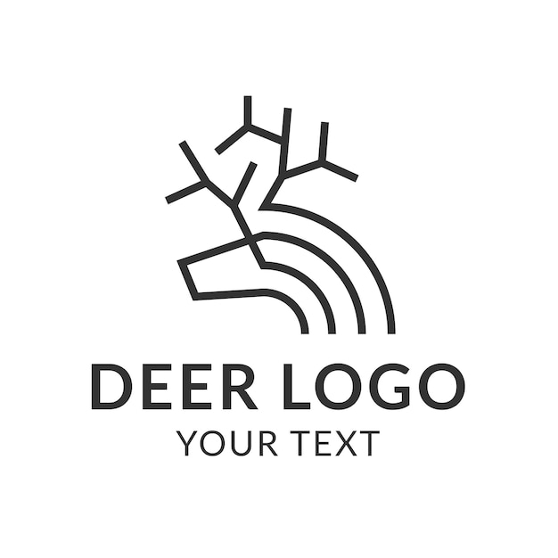 Deer Line Logo Minimal and Modern Antelope Gazelle