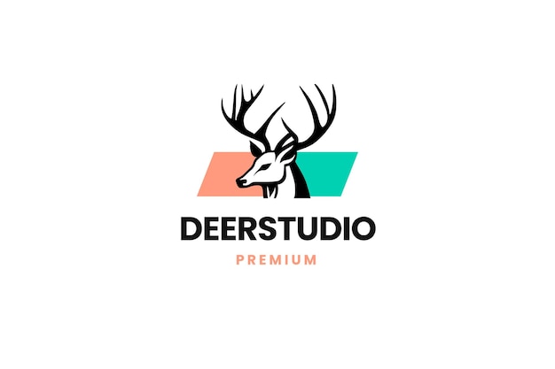 Deer logo animal vector business brand