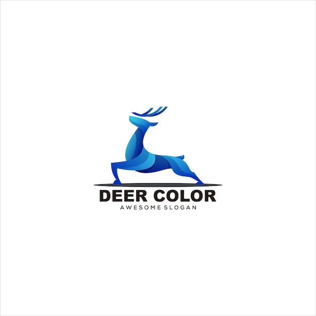 Vector deer logo colorful gradient vector modern