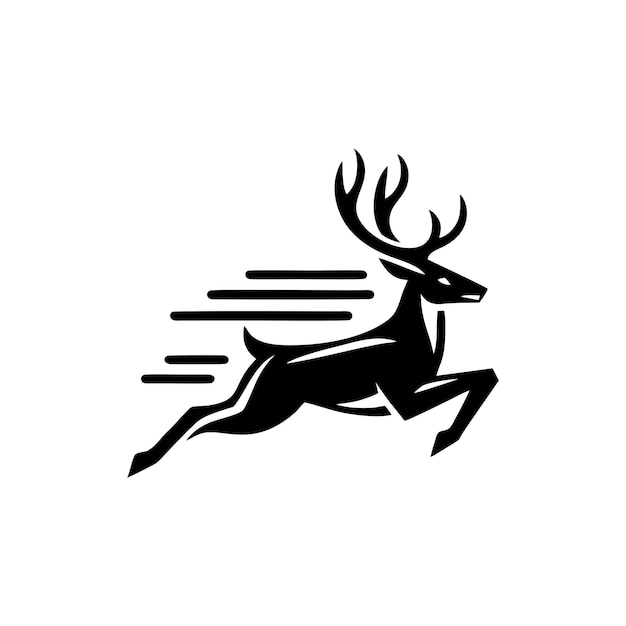 Deer logo concept Deer logo running design template Deer silhouet op een witte achtergrond