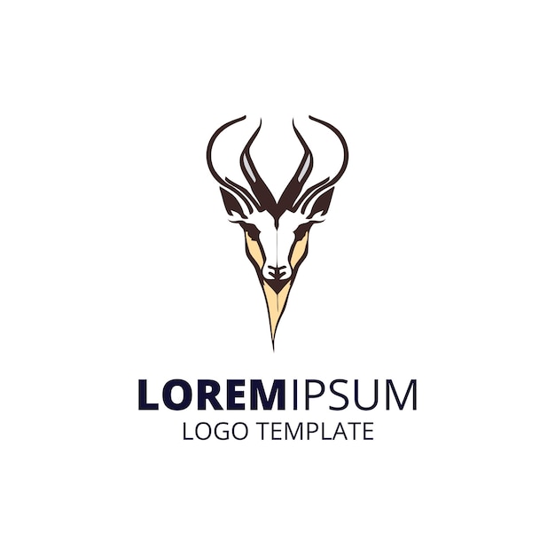 Deer Logo Design Template Cute animal Character Illustration