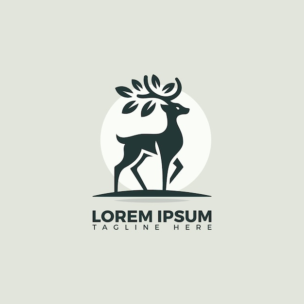 Vector deer logo design template a sleek and elegant logo featuring a deer symbolizing grace and nature