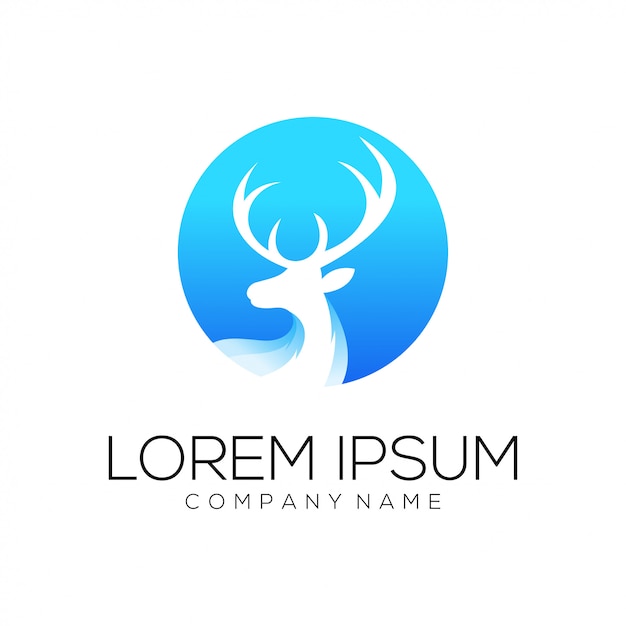 Deer logo design vector abstract