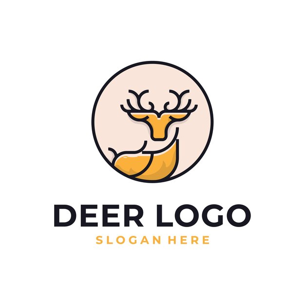 deer logo design with cicrcle badge