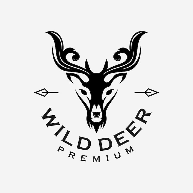 Vettore progettazione del logo del cervo