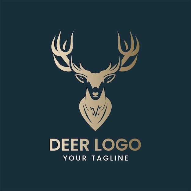 Deer logo. Elegant deer logomark