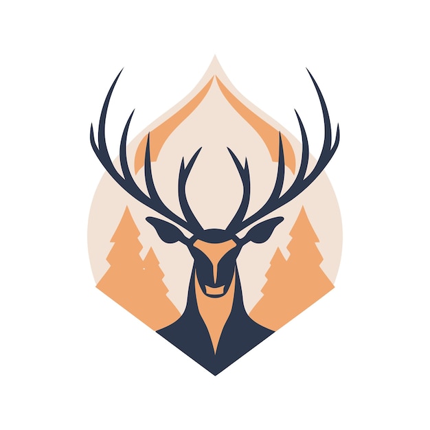ベクトル 鹿のロゴのイラスト ベクター デザイン テンプレート