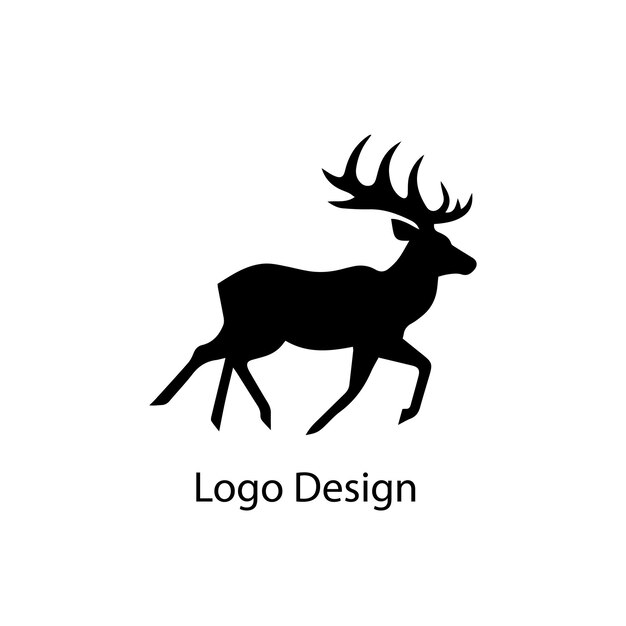 Deer logo lijn iconen zwart ontwerp