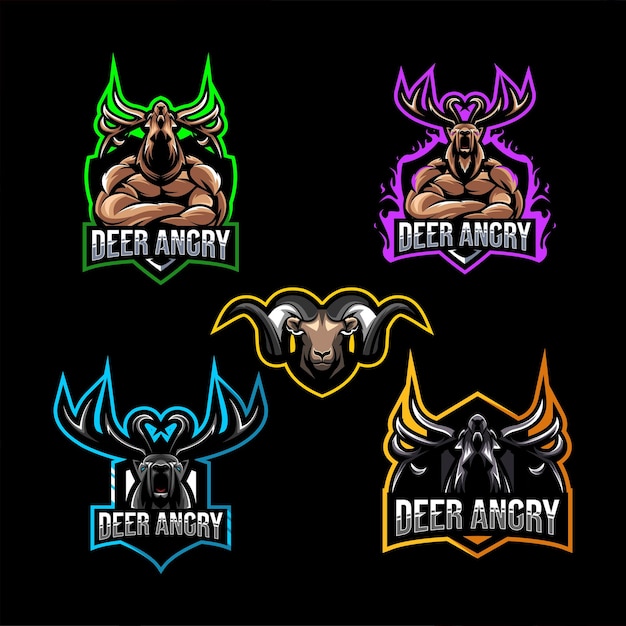 Deer logo mascot collection design