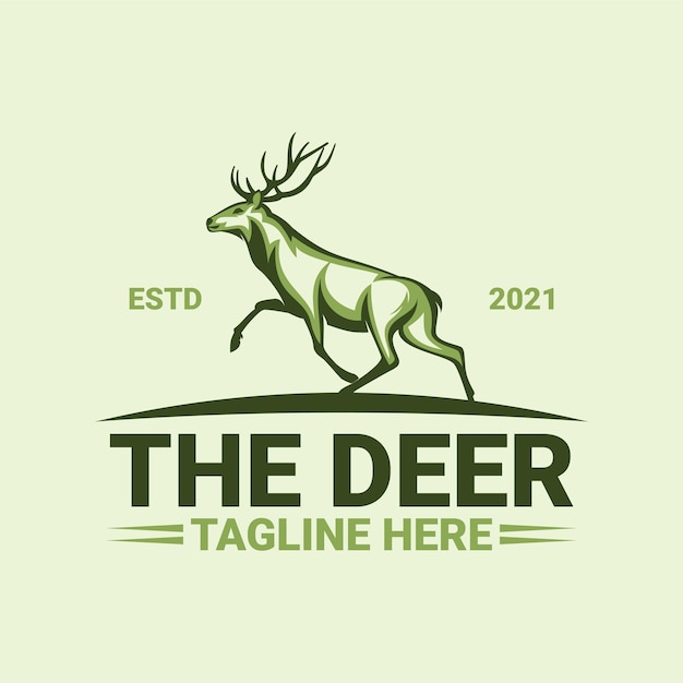 The deer logo template premium vector