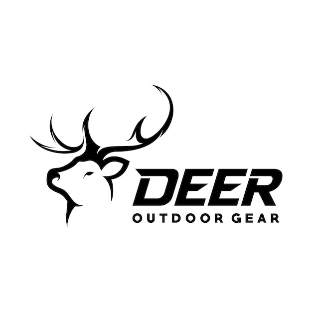 Vettore vettore del modello del logo del cervo vettore dell'illustrazione del logo dell'attrezzatura per esterni del cervo