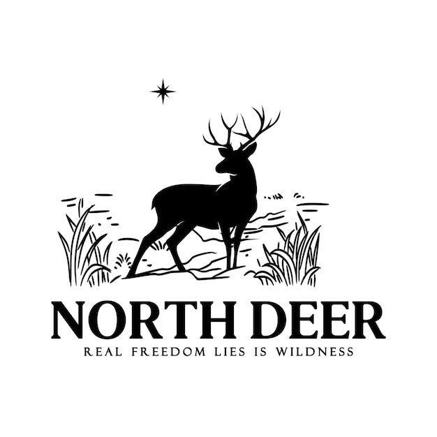 Vector deer logo template vector deer outdoor gear logo illustration vector