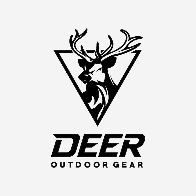 Deer logo template vector deer outdoor gear logo illustration vector