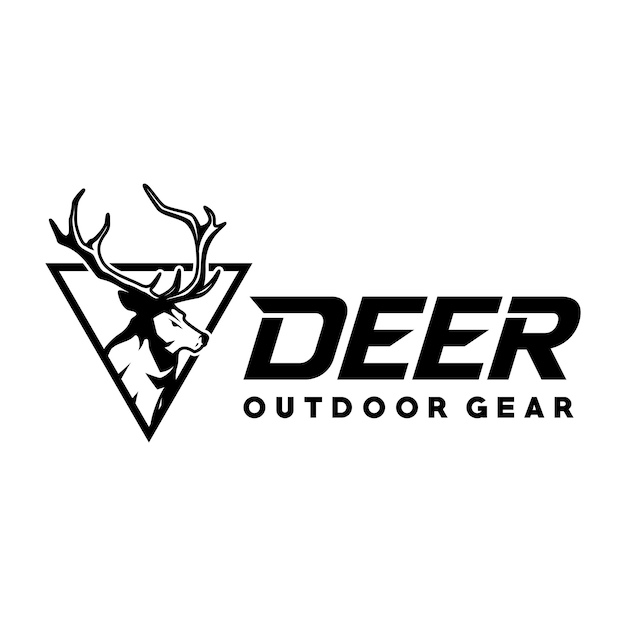 Deer logo template vector deer outdoor gear logo illustration vector