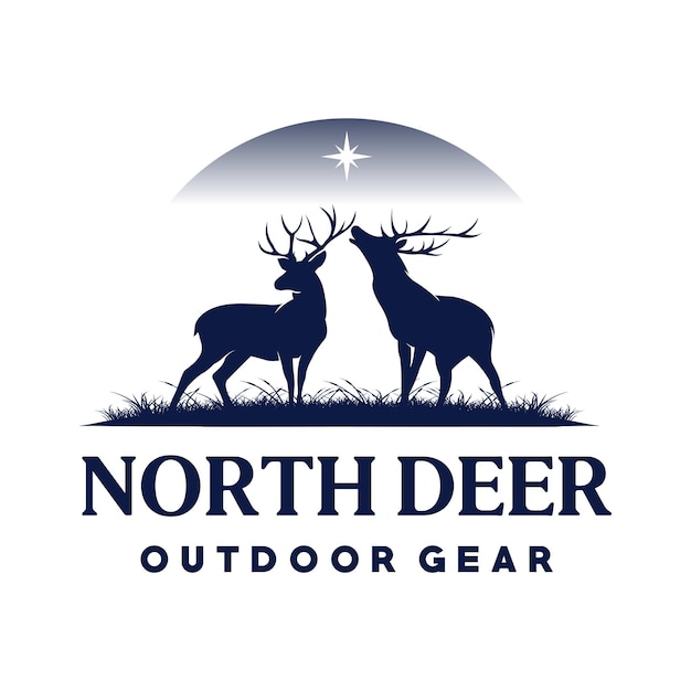 Vector deer logo template vector deer outdoor gear logo illustration vector