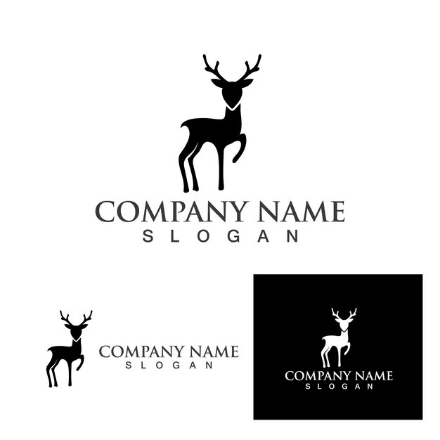 Deer Logo Template vector icon illustration design