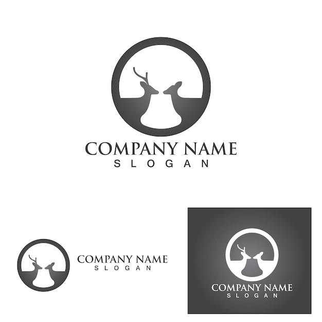 Deer Logo Template vector icon illustration design