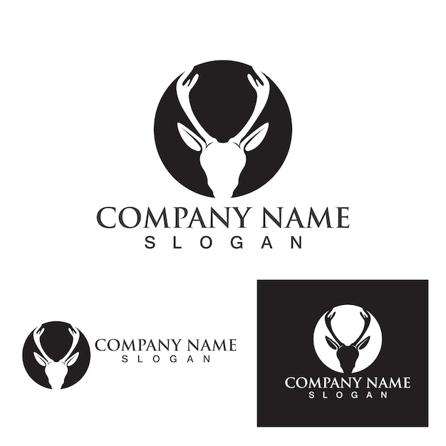 Дизайн векторной иконки логотипа оленя