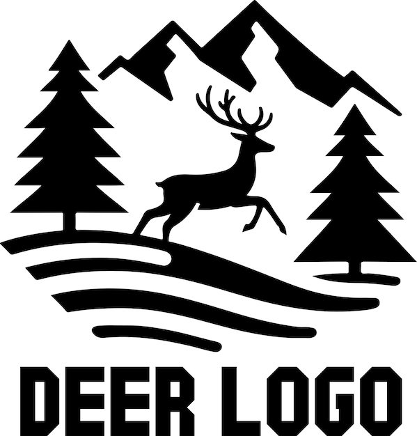 Deer logo vector art illustratie zwarte kleur een deer logo concept witte achtergrond 5