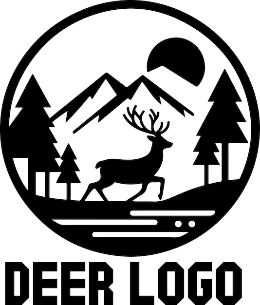 Deer logo vector art illustration black color a deer logo concept white background 8