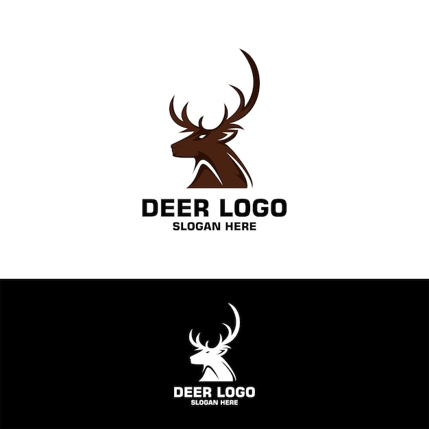 Deer logo with a black background