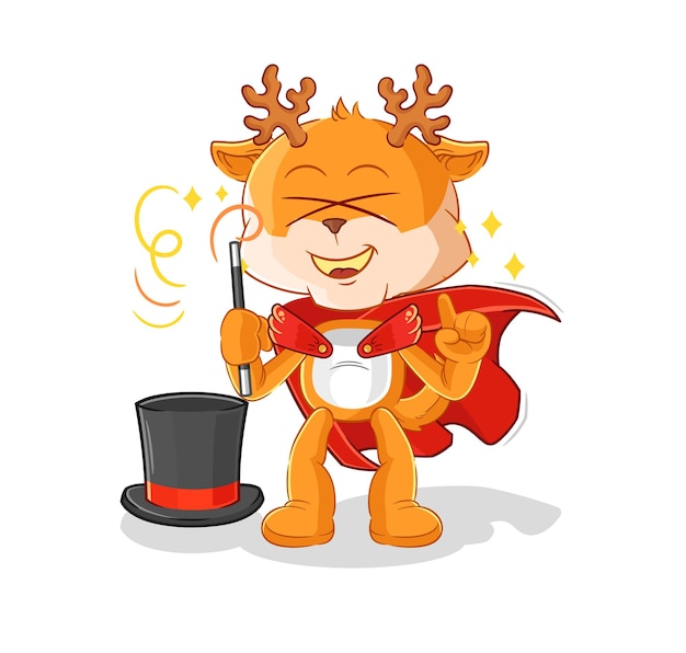 Deer magician illustration character vector