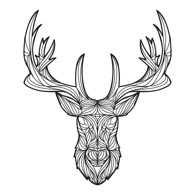 Vector deer mandala vector illustration