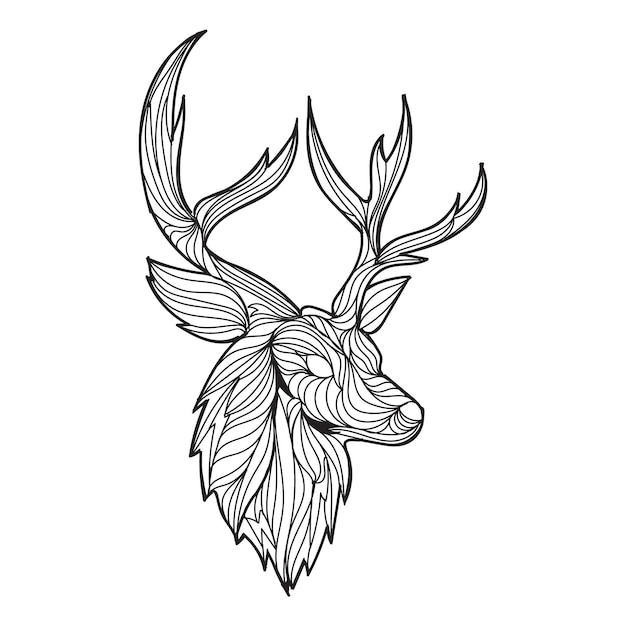 Deer mandala vector illustration