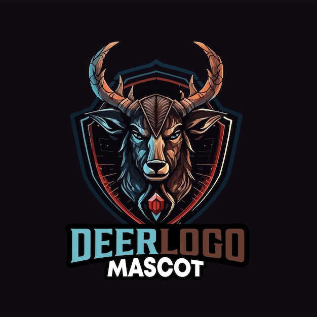 Deer Mascot Logo Design Deer Vector