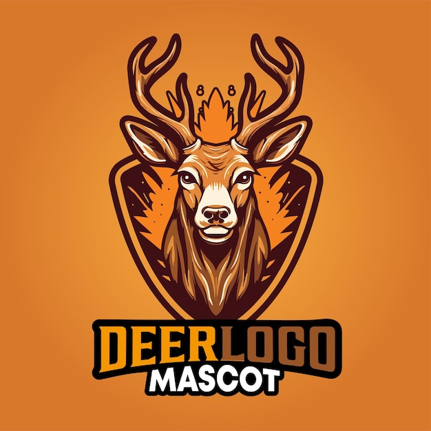 Vector deer mascot logo design deer vector