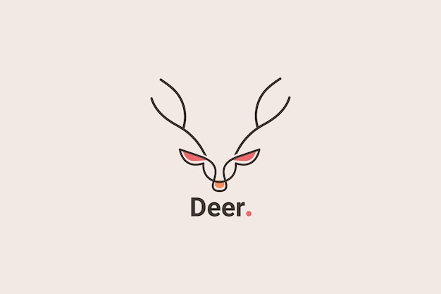 Иллюстрация векторной иконки логотипа Deer Monoline Line Art
