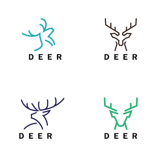 Вектор Векторный шаблон логотипа оленя