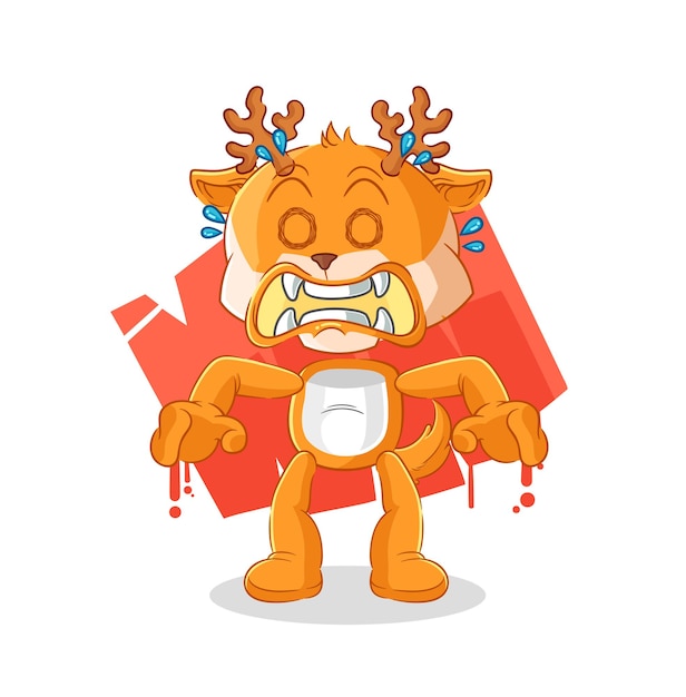 Vector deer monster vector cartoon character