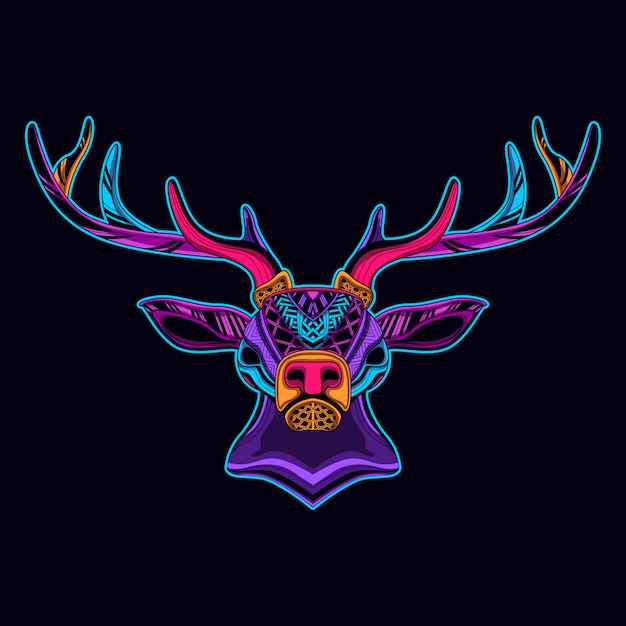 deer in neon color