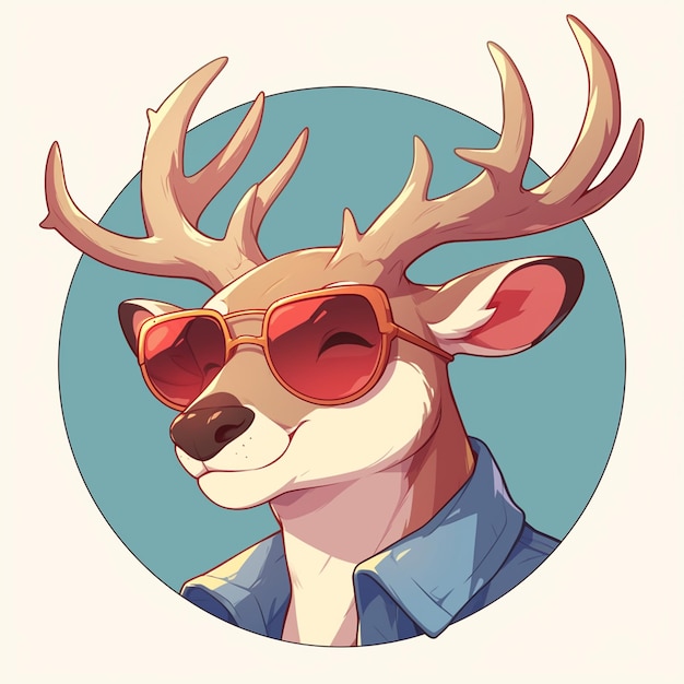 A deer pilot cartoon style