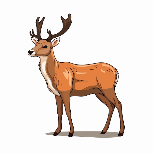 Deer platte vector illustratie Deer cartoon hand tekenen geïsoleerde vector illustratie