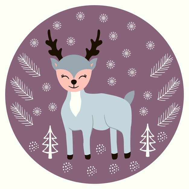 Vector deer scandinavian 1