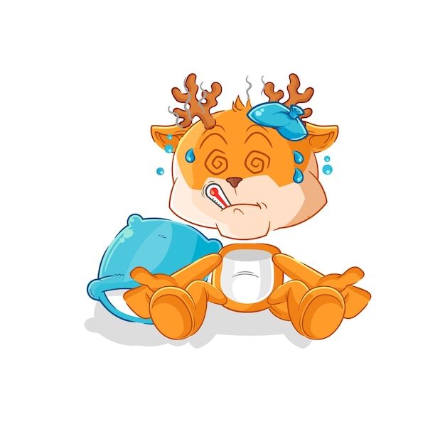 Deer sick vector cartoon character