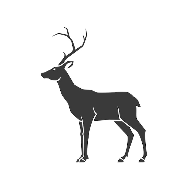 Deer side view isolated on white background vector object