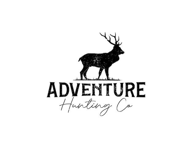 Deer silhouette adventure outdoor logo