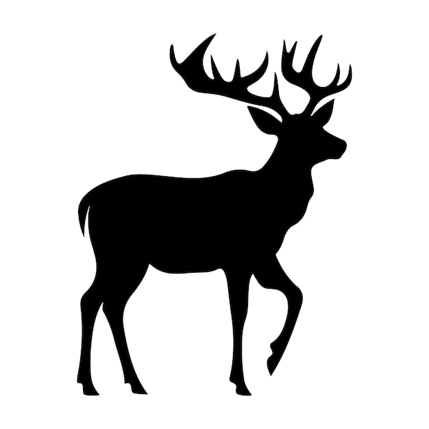 Deer silhouette clipart on a white background