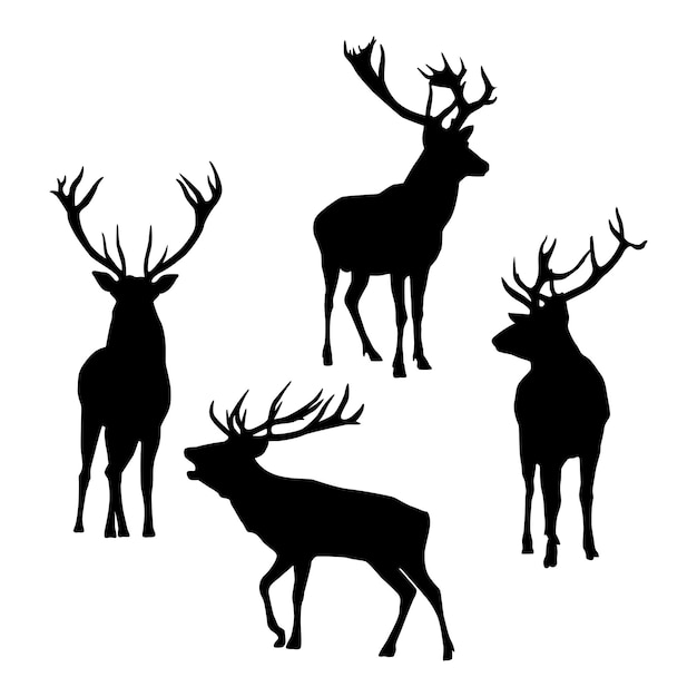 Deer silhouette illustration collection