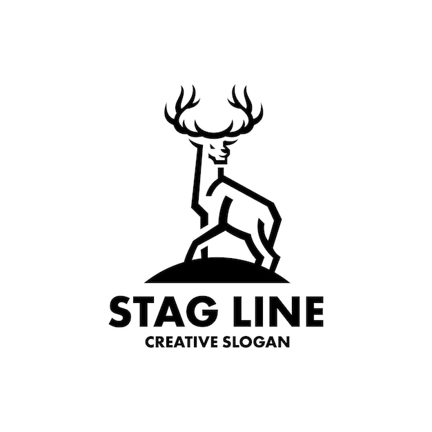 Deer silhouette modern logo template