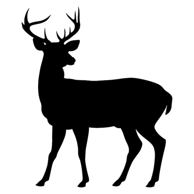 Vector deer silhouette side view vector illustration