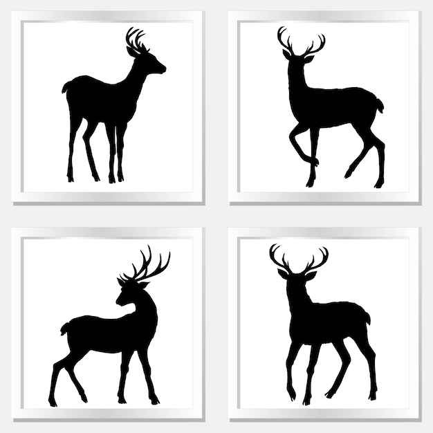 Deer silhouette, vector, illustration