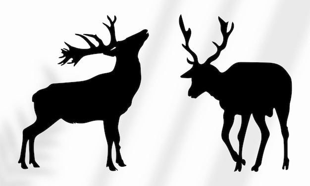 Deer silhouette vector set premium vector