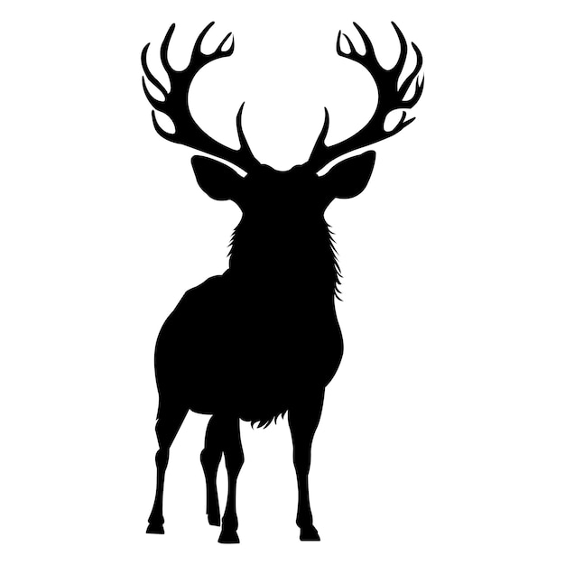 A Deer Silhouette on White Background