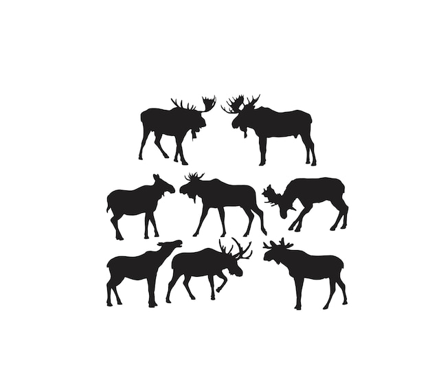 Deer Silhouettes art vector design