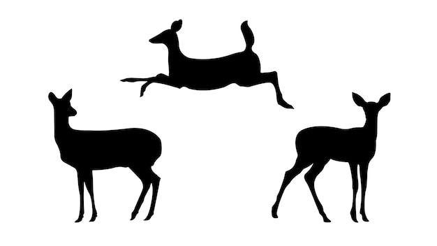 Vector deer silhouettes