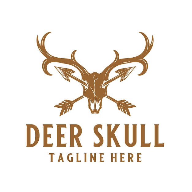 deer skull logo design vector